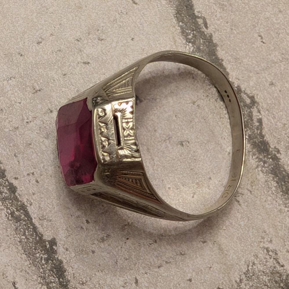 Ostby and Barton White Gold Ring with Markings OB10K - Picture 4 of 12